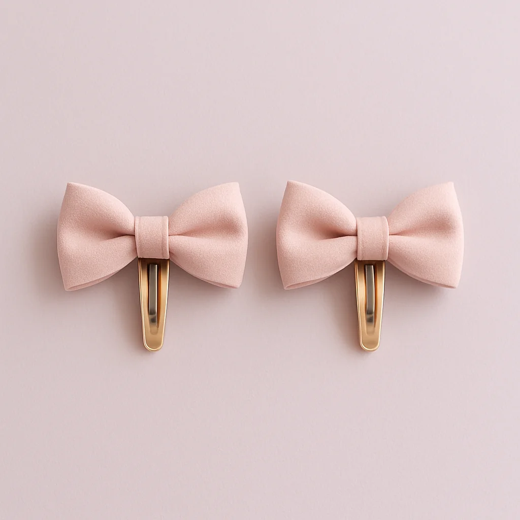 Blush Bow Clips